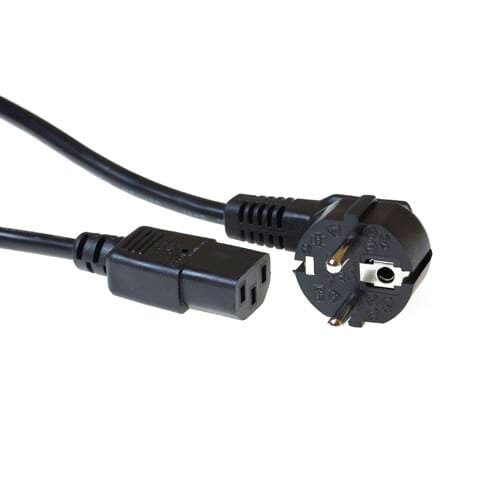 ACT 230V Connection Cable Schuko hann (til høyre) - C13 Svart 1,5 m