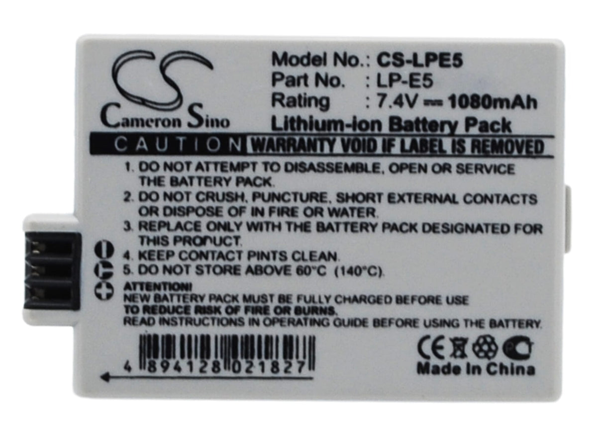Blu-Basic Digital Camera Battery 7.4V 1080mAh Li-ion för Canon