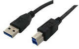 Huismerk USB3.0 A to USB3.0 B cable 2 meters - Black
