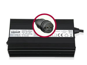Bmz battery charger li-ion 54.6v 4a plug rosenberger