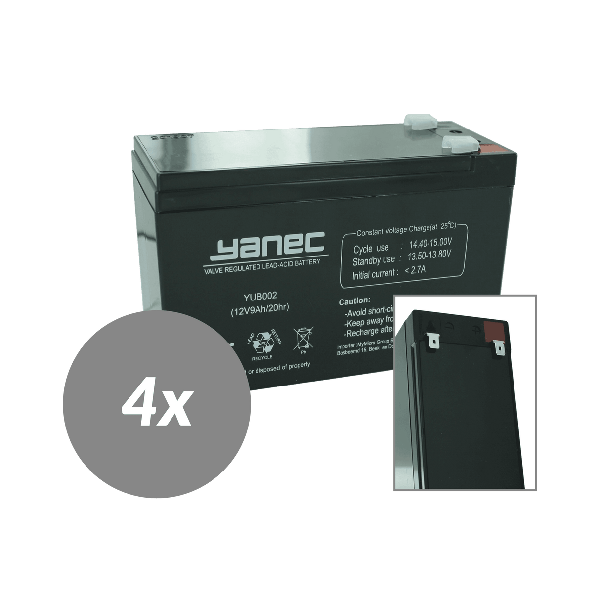 Conjunto de reemplazo de batería Yanec UPS RBC115 (Cables de exclusión)