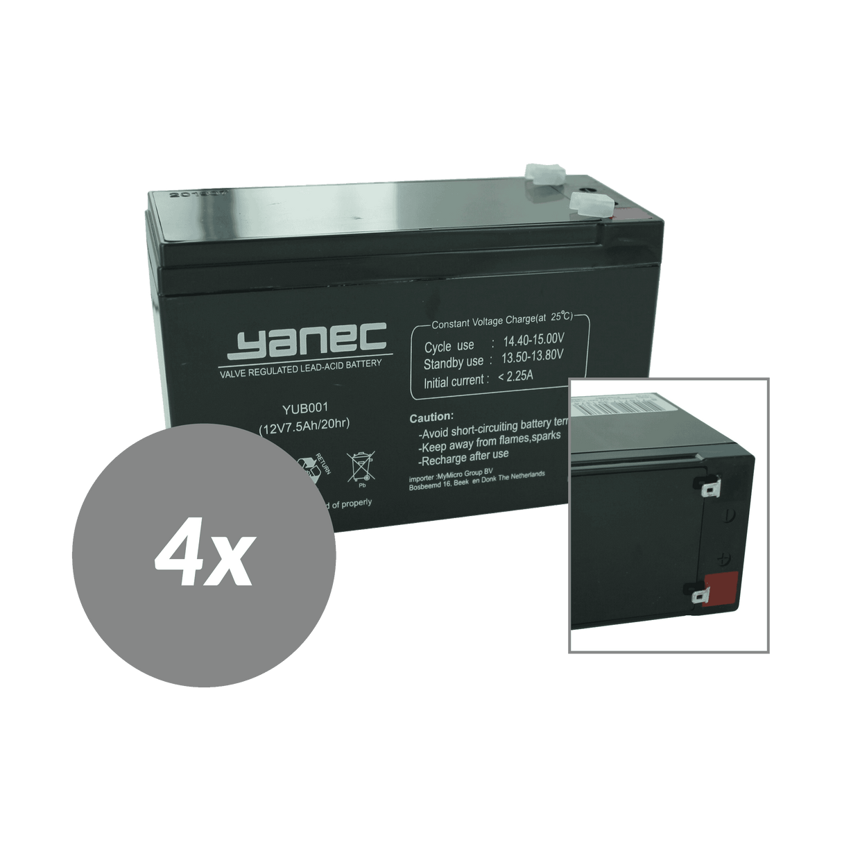 Yanec ups Batterie Ersatz Set RBC8 (excl. Kabelen)