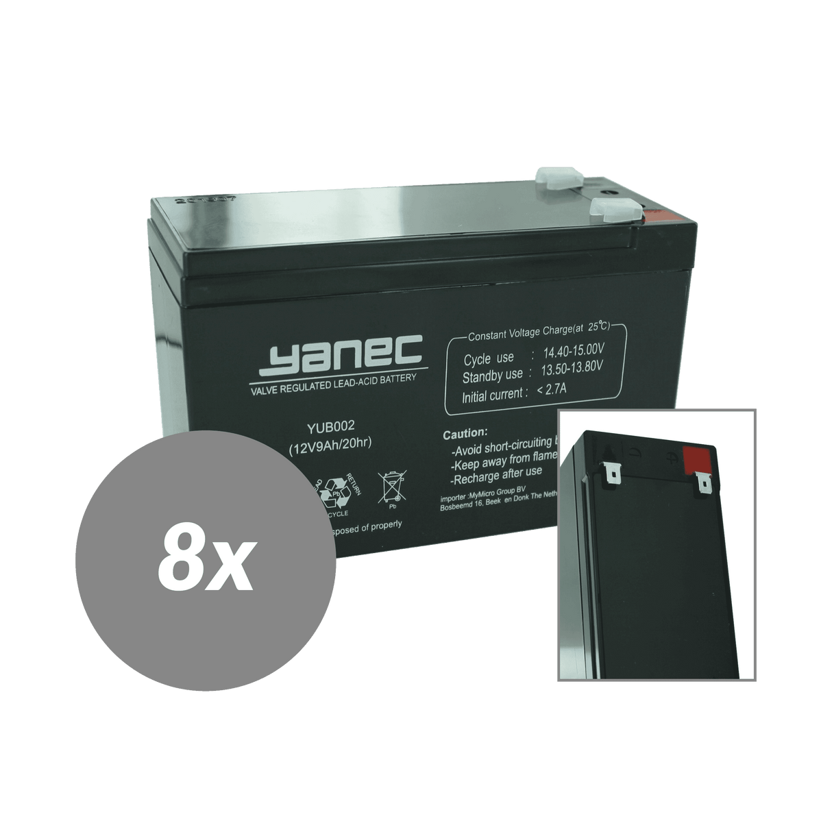 Yanec ups Batterie Ersatz Set RBC27 (excl. Kabelen)