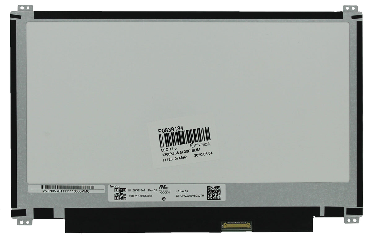 OEM 11,6 palčni LCD zaslon 1366x768 Mat 30Pin EDP