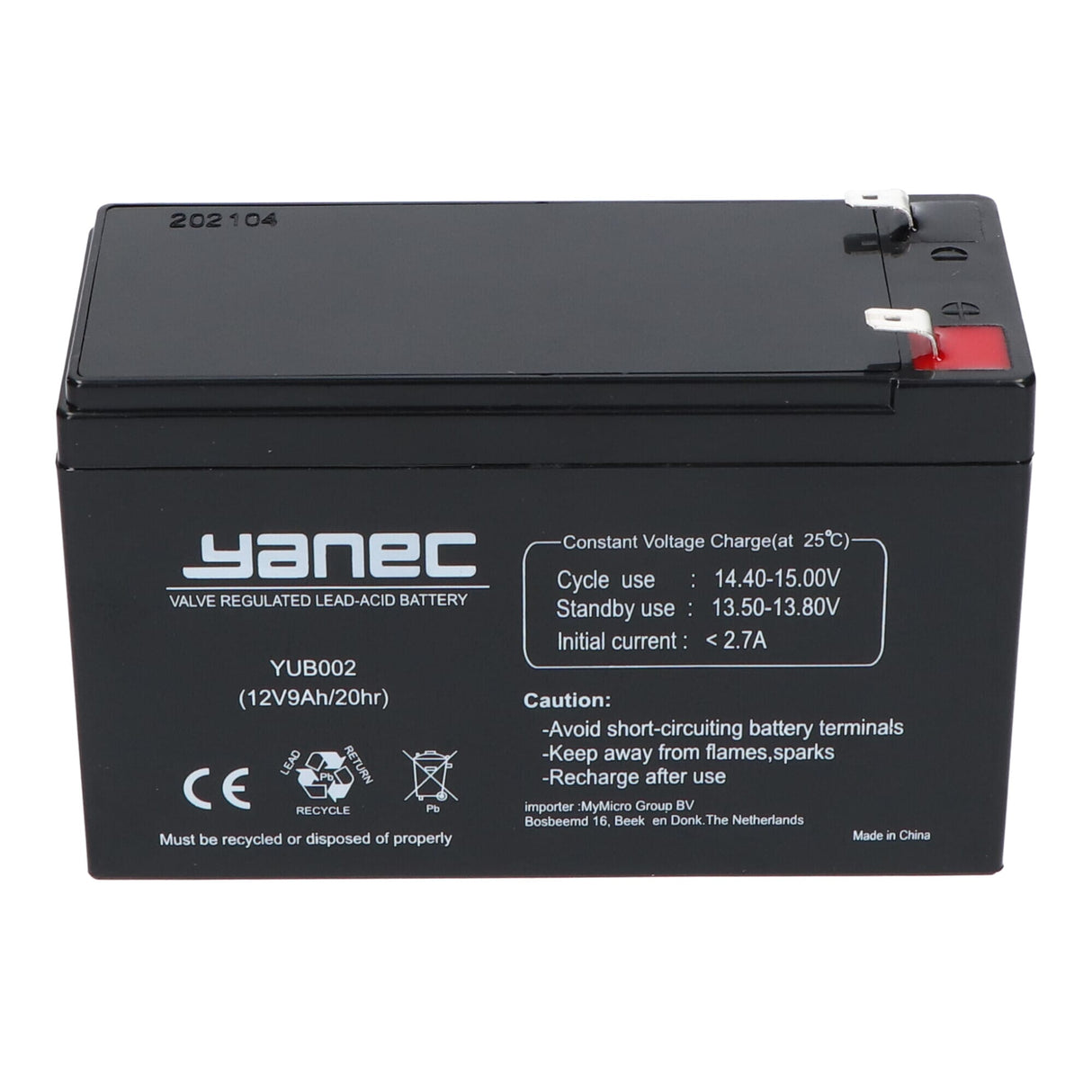 Yanec blybatteri 12v 9ah