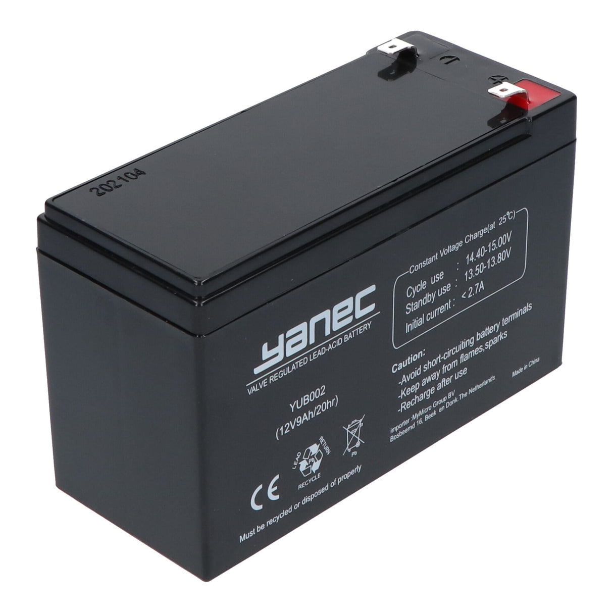 Yanec blybatteri 12v 9ah