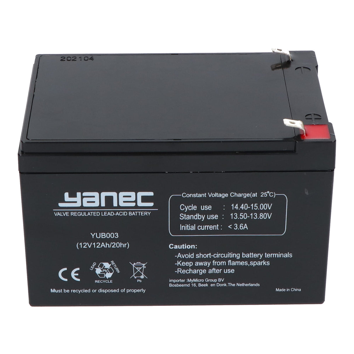 Batteria di piombo Yanec 12V 12AH