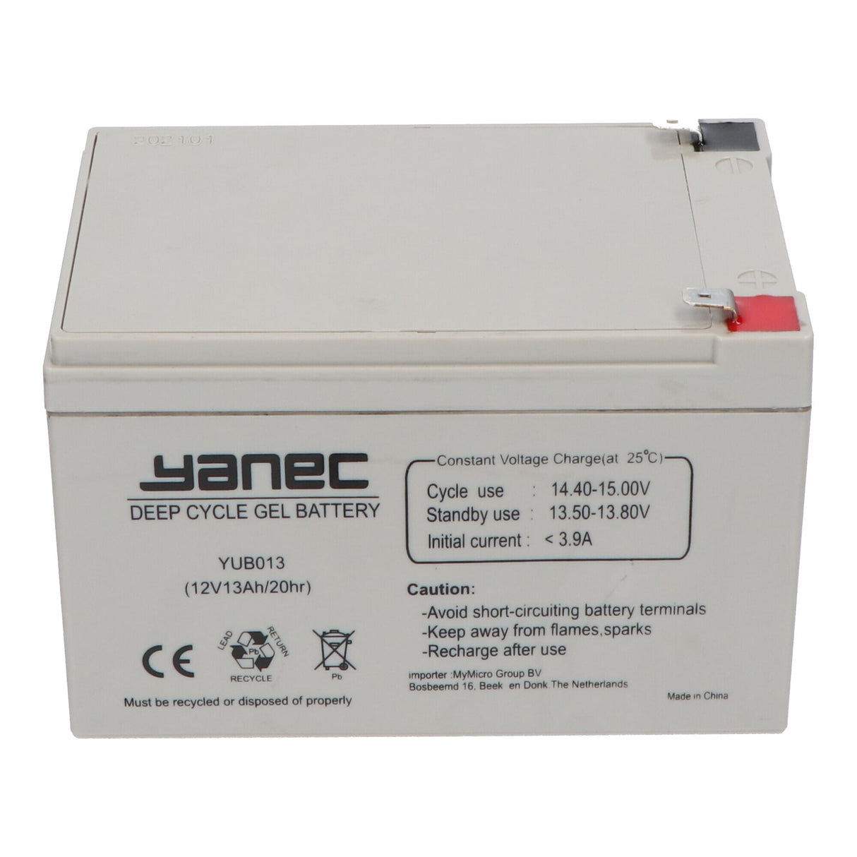 Yanec -Gel -Batterie 12V 13AH