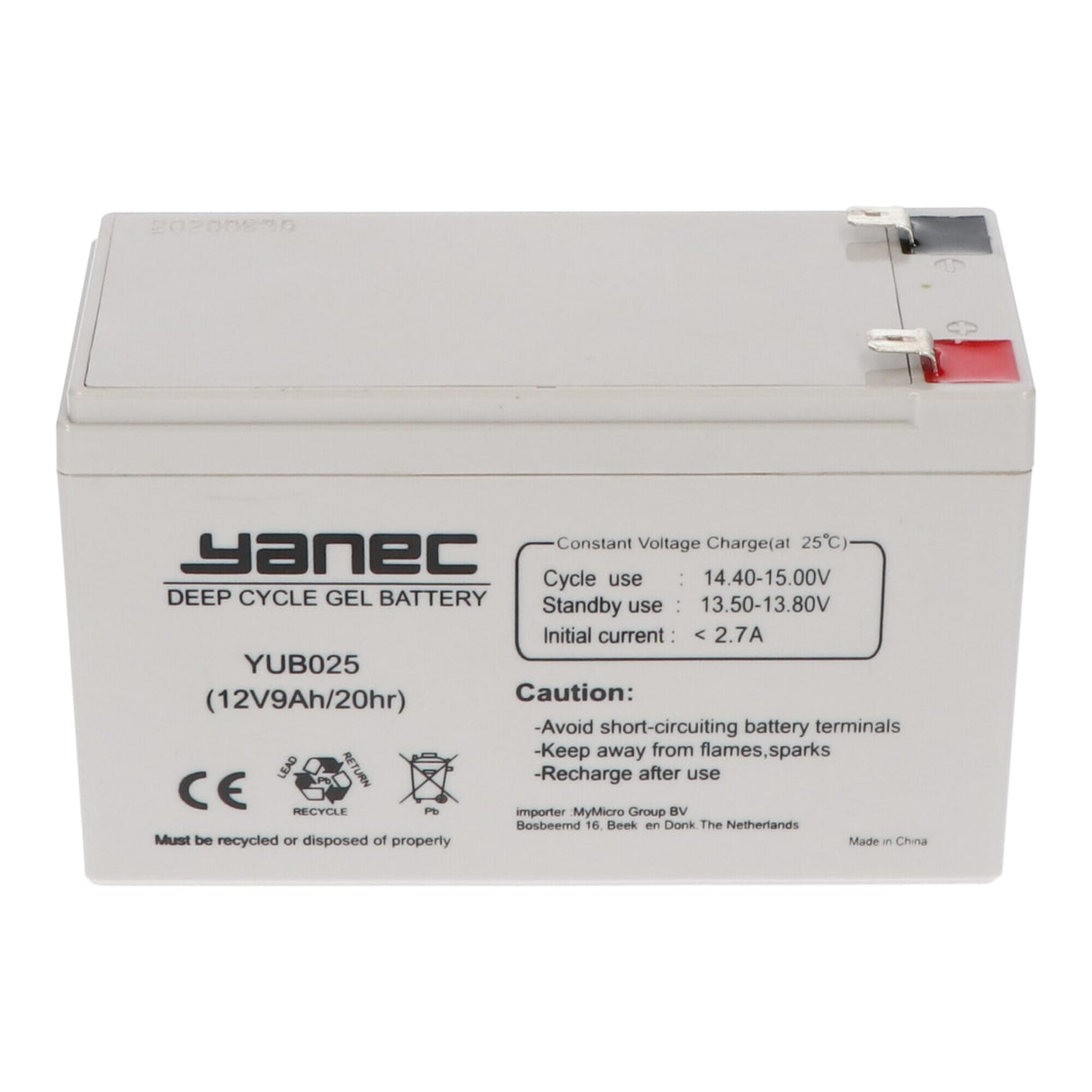 Yanec -Gel -Batterie 12V 9AH