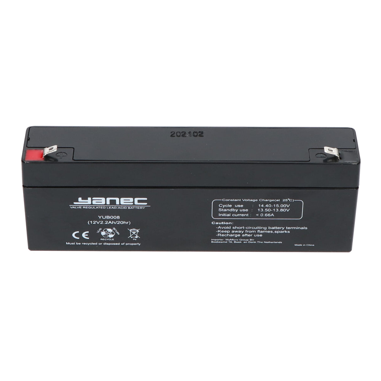 Batteria di piombo Yanec 12V 2.2Ah