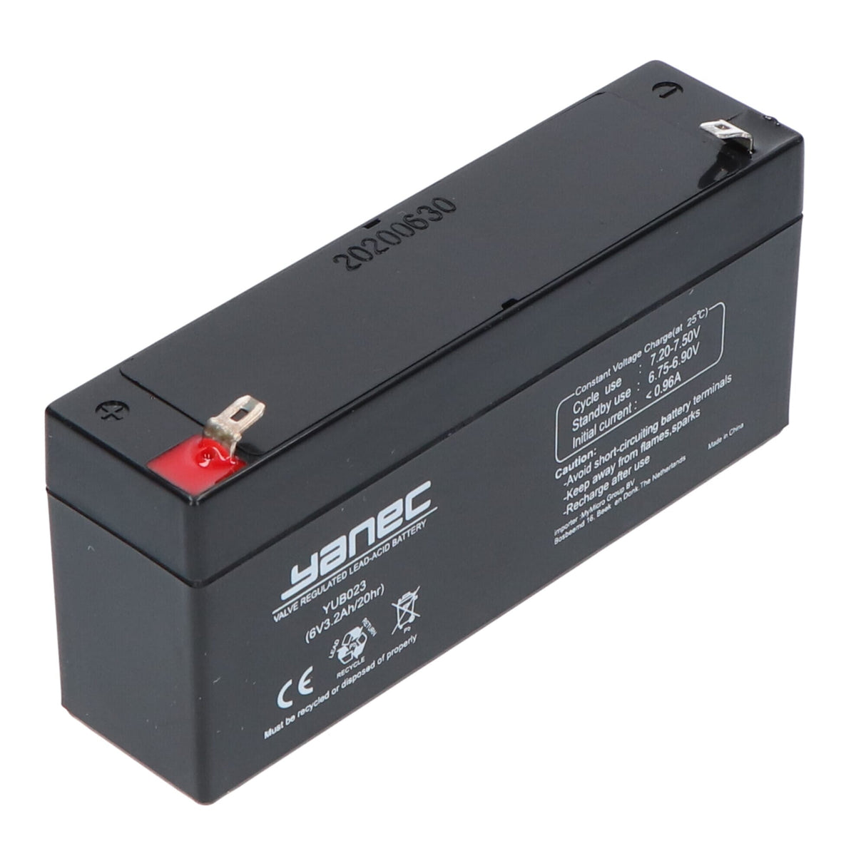 Batteria di piombo Yanec 6V 3.2Ah