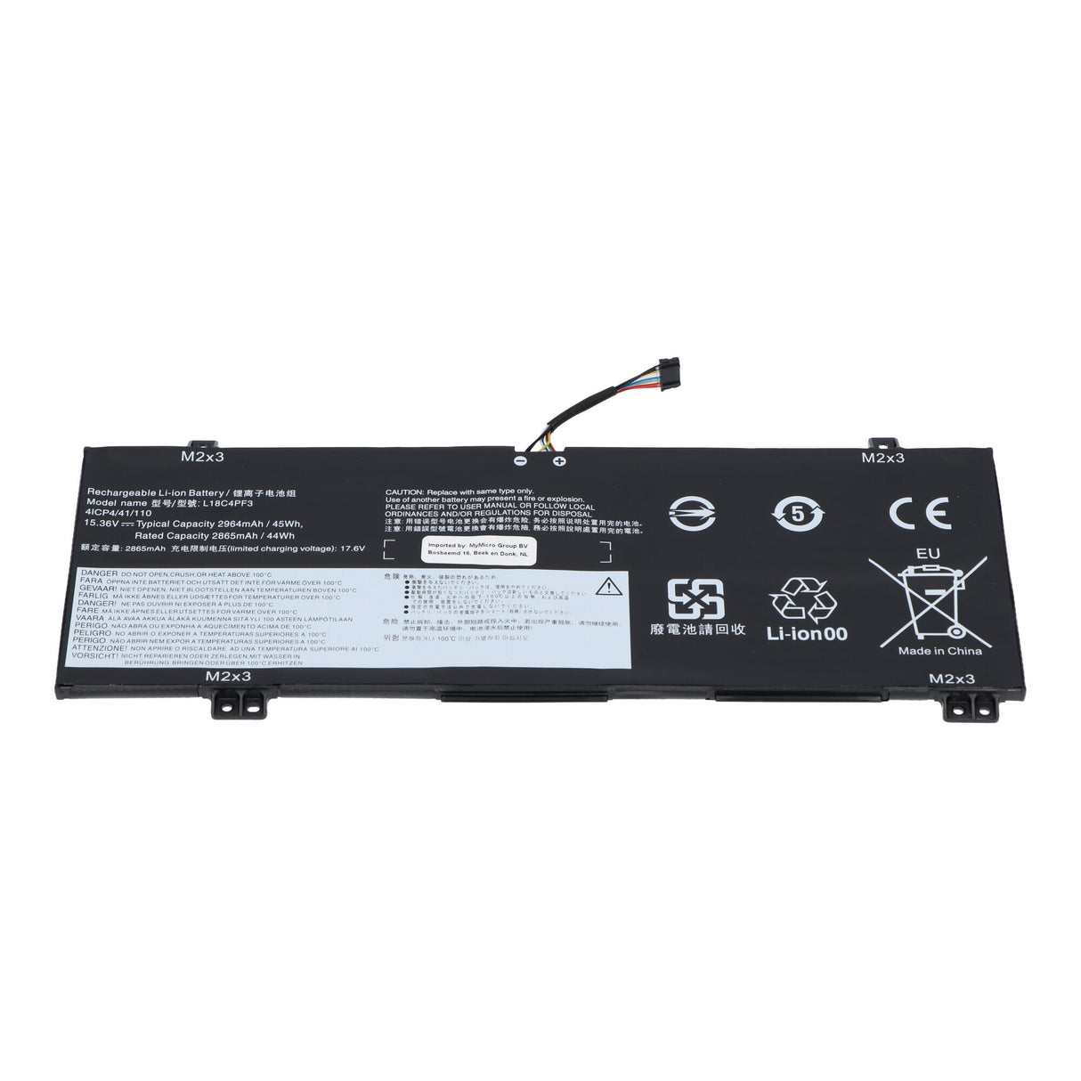 Batterie d'ordinateur portable de remplacement 2850 mAh