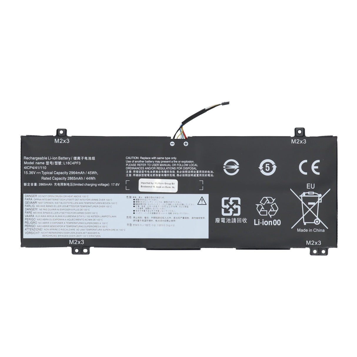Batterie d'ordinateur portable de remplacement 2850 mAh