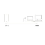 Handle USB-A mand til USB-C mandlig belastning og synkroniseringskabel 1m nylon