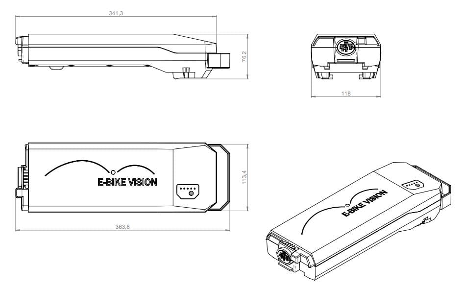 E-bike Vision Bosch PowerPack Lite 360Wh bagagli