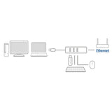Act Connectivity USB Hub 3.2 3X USB-A Ethernet, czarny