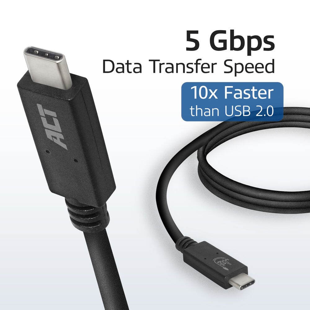 Agir USB 3.2 Câble de connexion Gen1 C mâle - C mâle 1 m