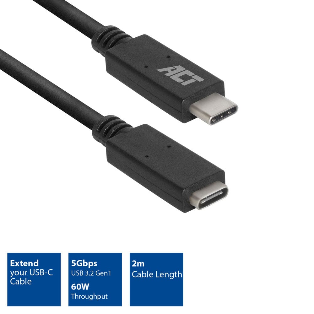Agir USB 3.2 Gen1 Extension Cable C mâle - C femelle 2 m