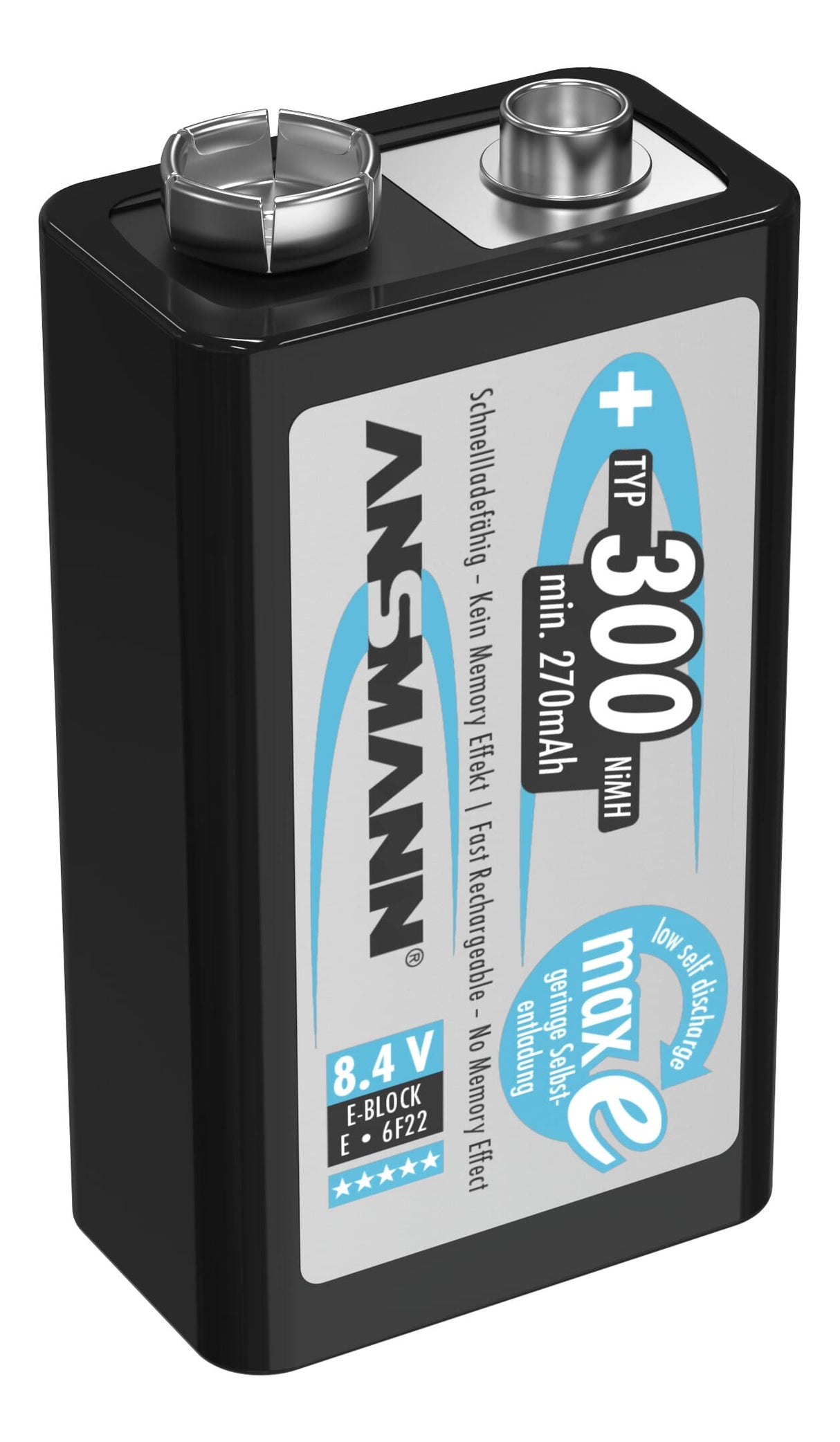 Ansmann nimh baterija 9 volt e blok tipa 300 maxe 1er pretisni omot