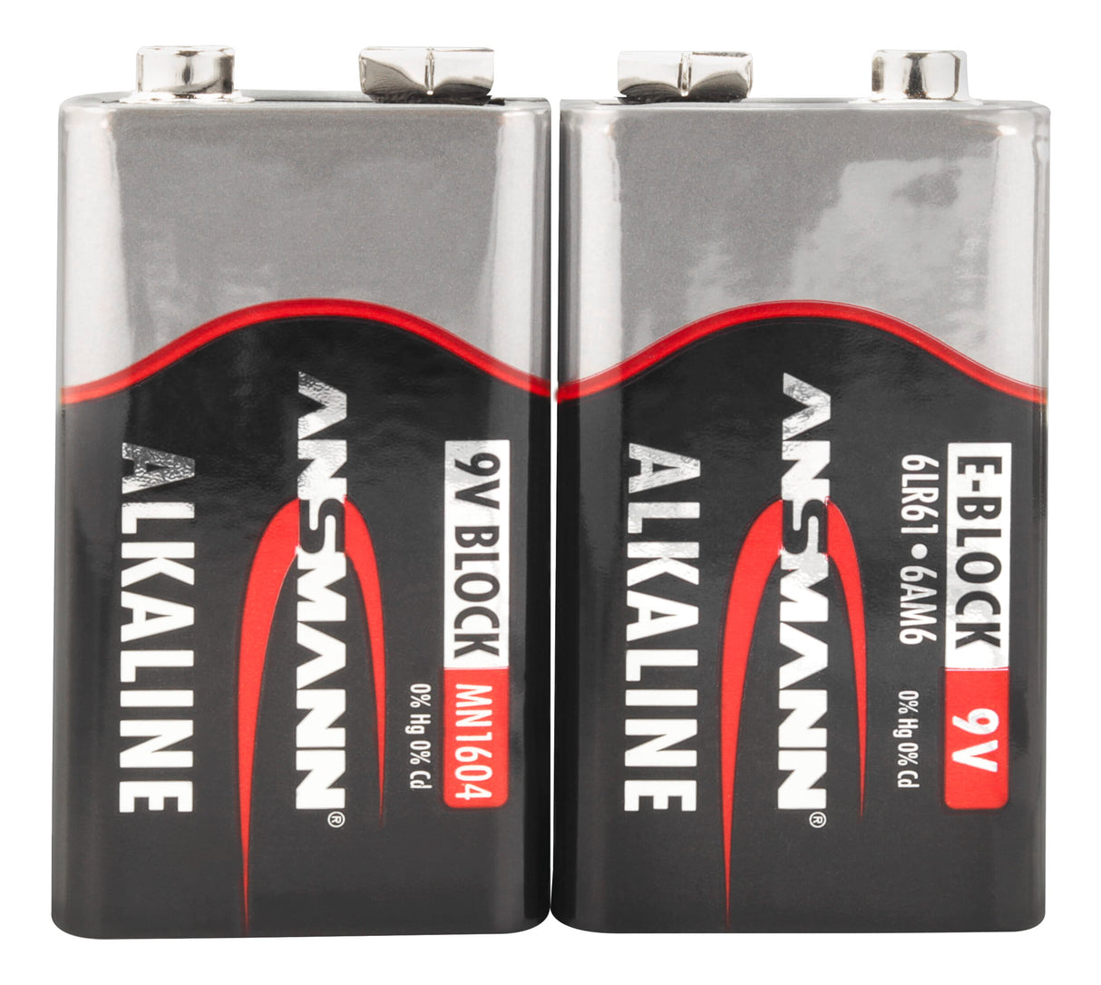 Ansmann Alkaline battery 9 Volt e Block 6LR61 2 PCS. shrinkage