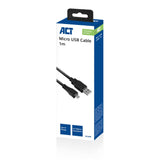 ACT USB 2.0 Loading and data cable A Male - Micro B Male 1 meter