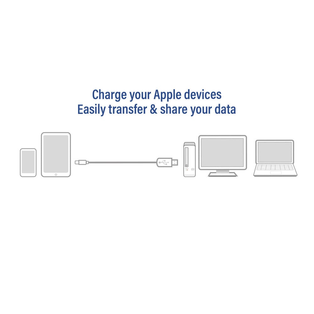ACT USB A to Lightning Loading and Data cable 1m MFI Certified