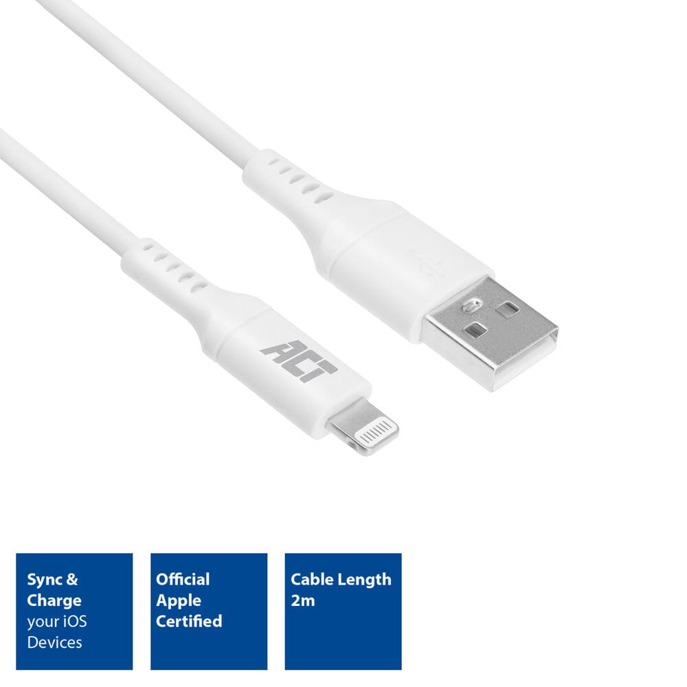 ACT USB A TO BLEESH LOAD DATA DATA CERTIFIED 2M MFI