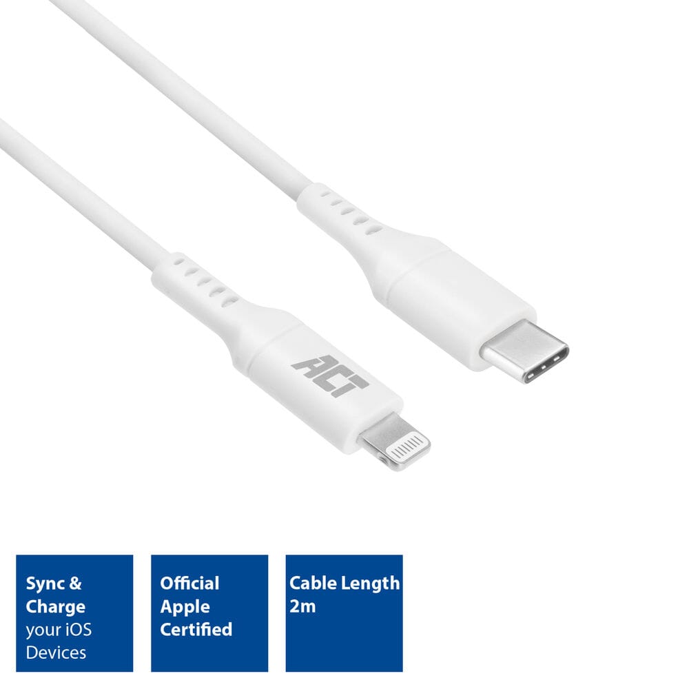ACT USB-C til lynbelastning og datakabel 2m MFI-certificeret