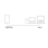 Handle USB A til lynbelastning og datakabel 1m nylon - Hvid