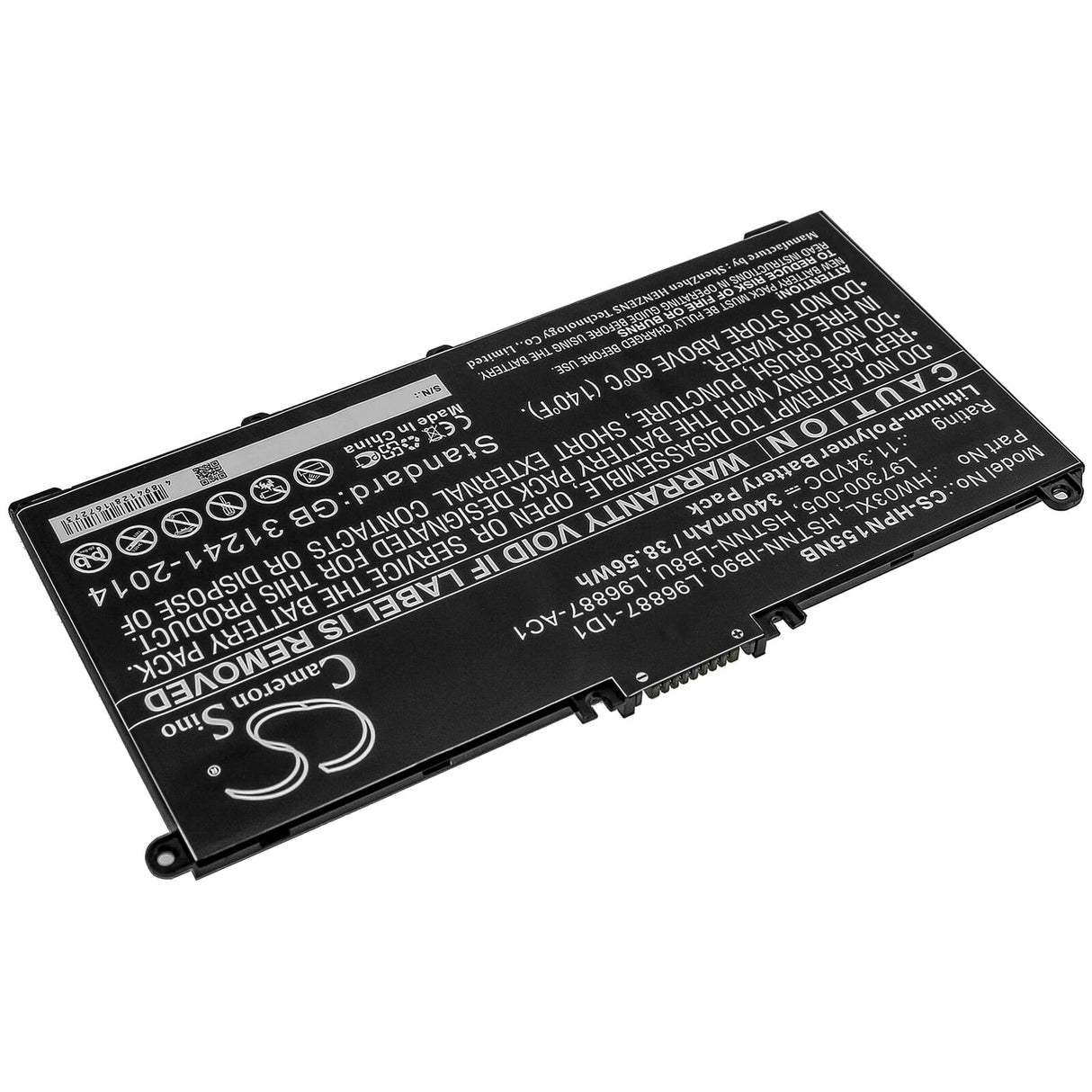 Batterie d'ordinateur portable de remplacement 3400mAh