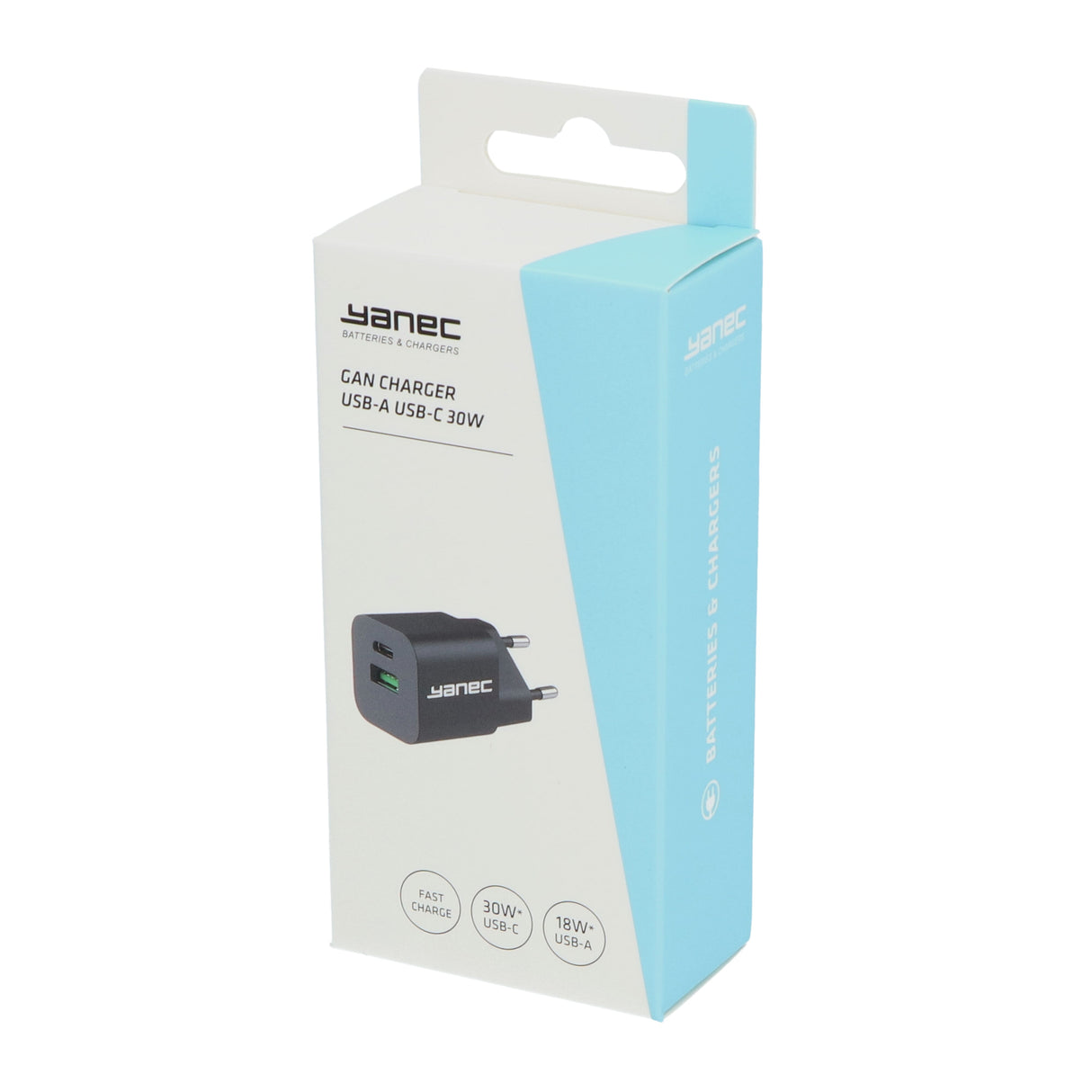 Yanec Compact Gan Lader USB-A USB-C 30W