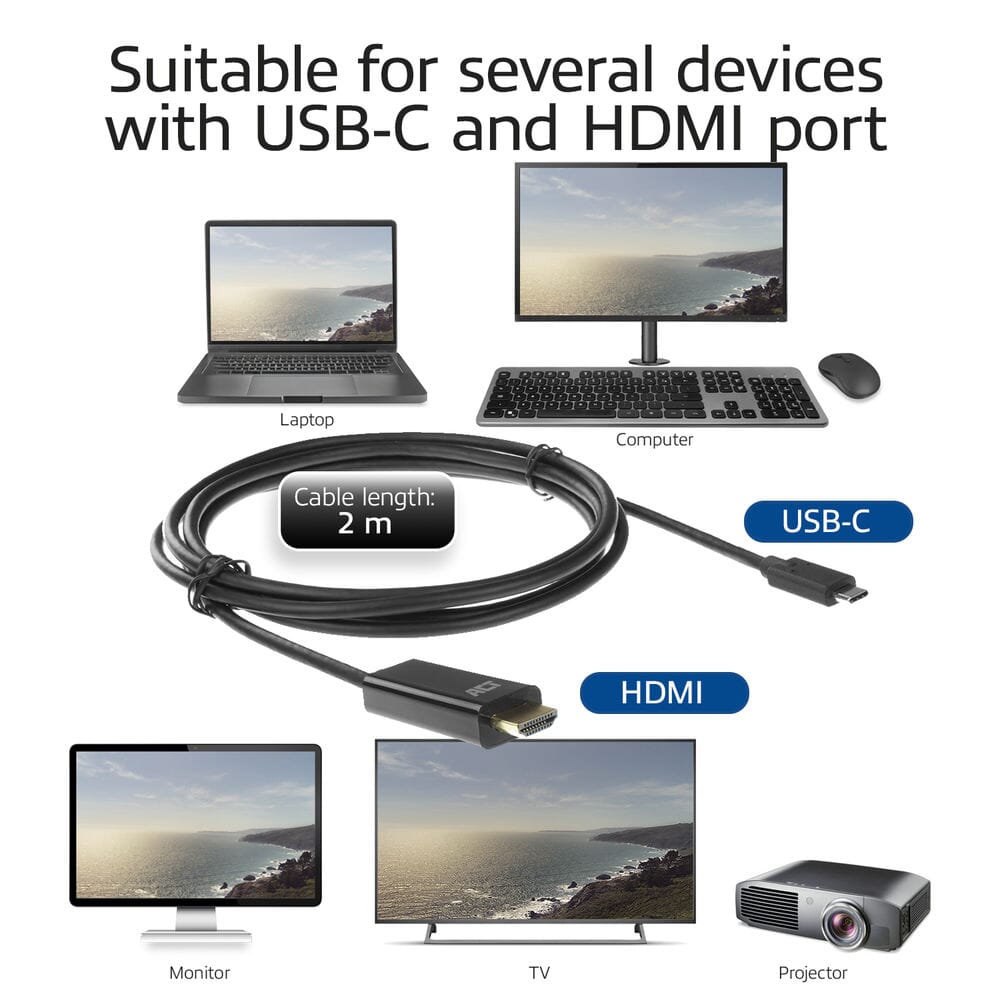 ACT USB-C to HDMI cable 2 meters