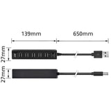 AKT -tilslutningsmuligheder USB Hub 7 Port med Aanen Out Switch