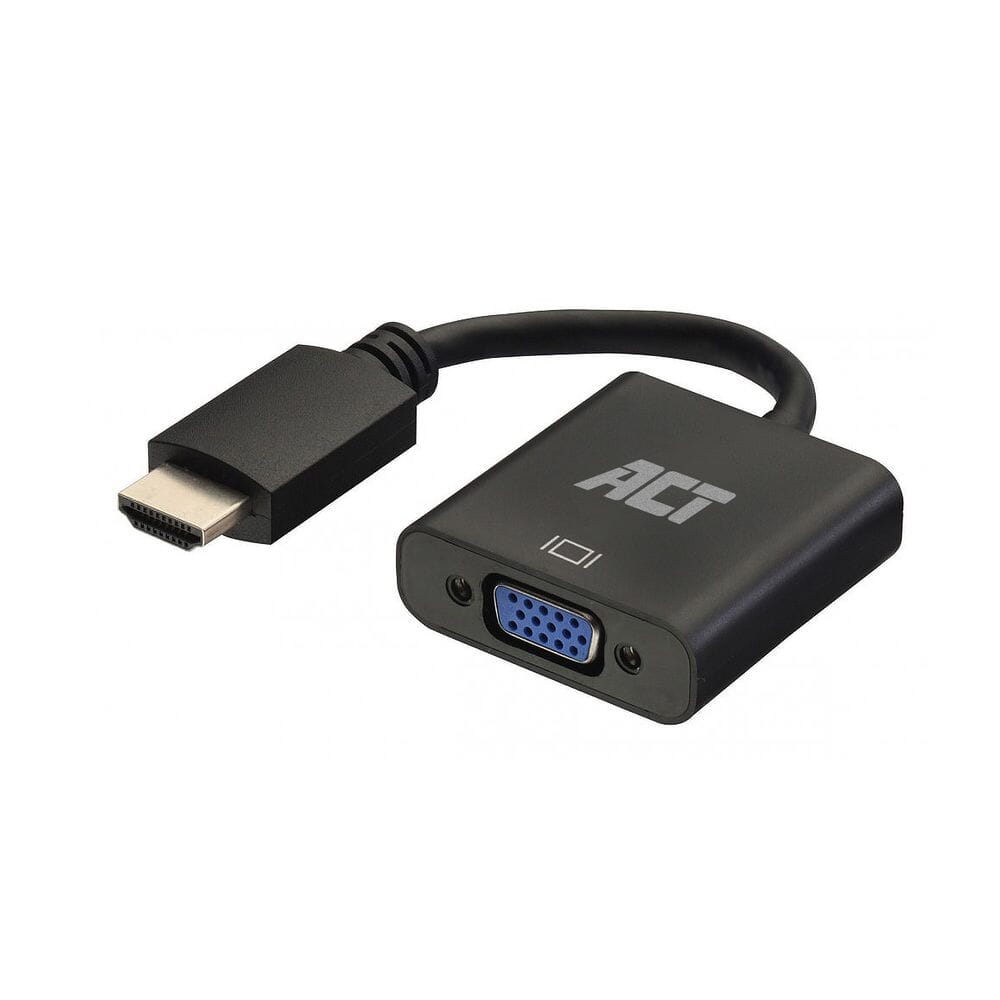Handle 0,15 m, HDMI-A hann til VGA kvinnelig adapter, med lyd