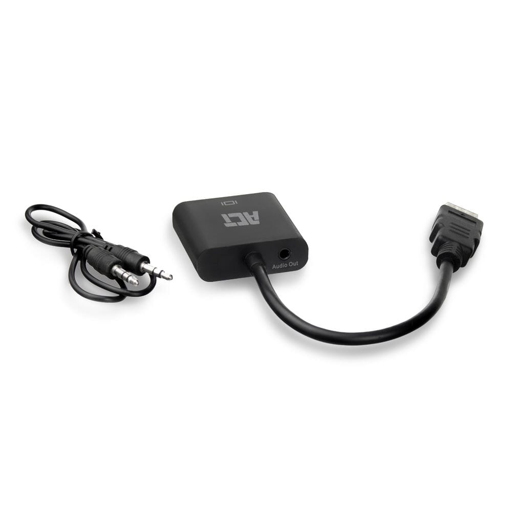 Handle 0,15 m, HDMI-A hann til VGA kvinnelig adapter, med lyd