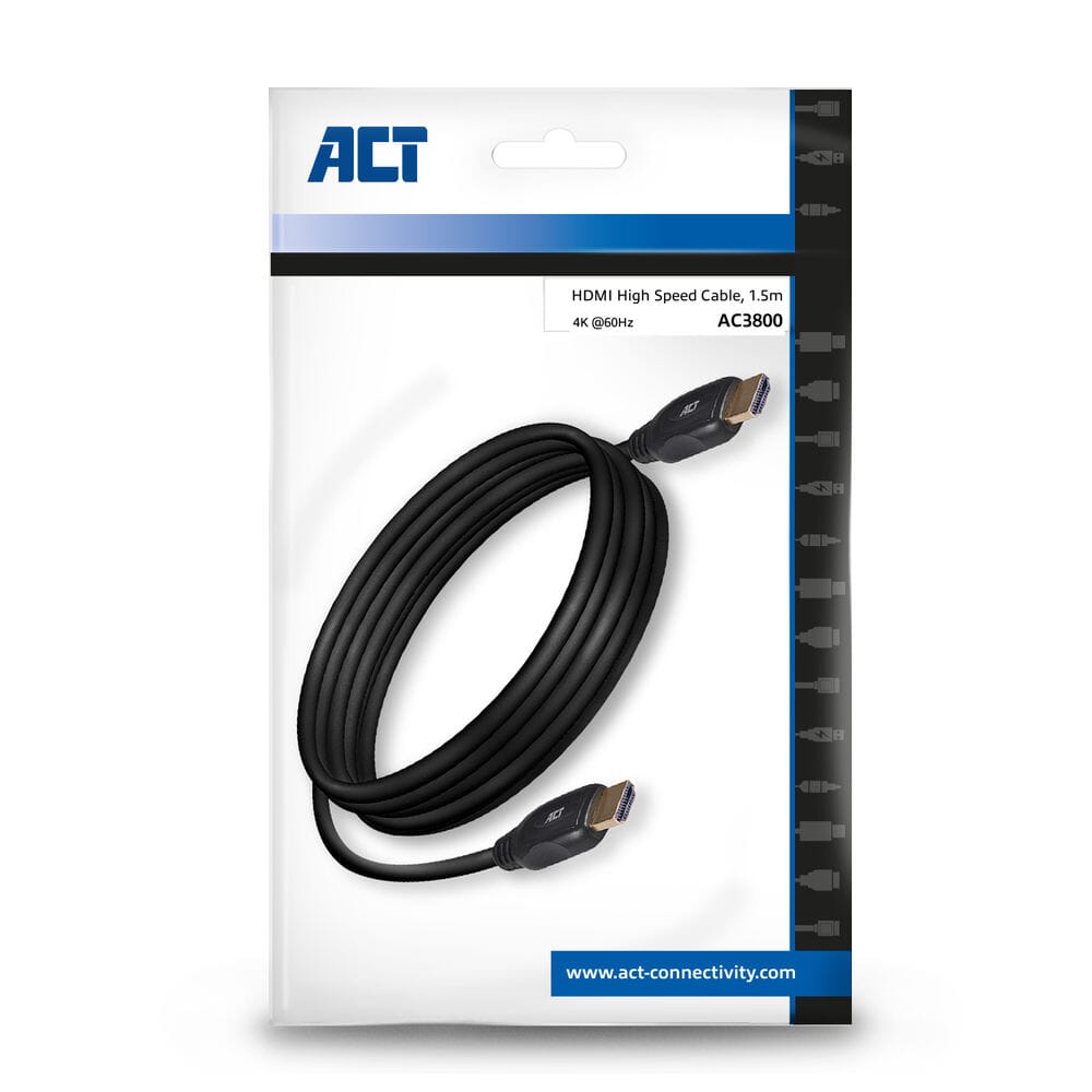 Acte 1,5 mètres HDMI Câble vidéo à grande vitesse v2.0 mâle - mâle