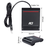 Act externe usb 2.0 smartcard eid kaartlezer, zwart