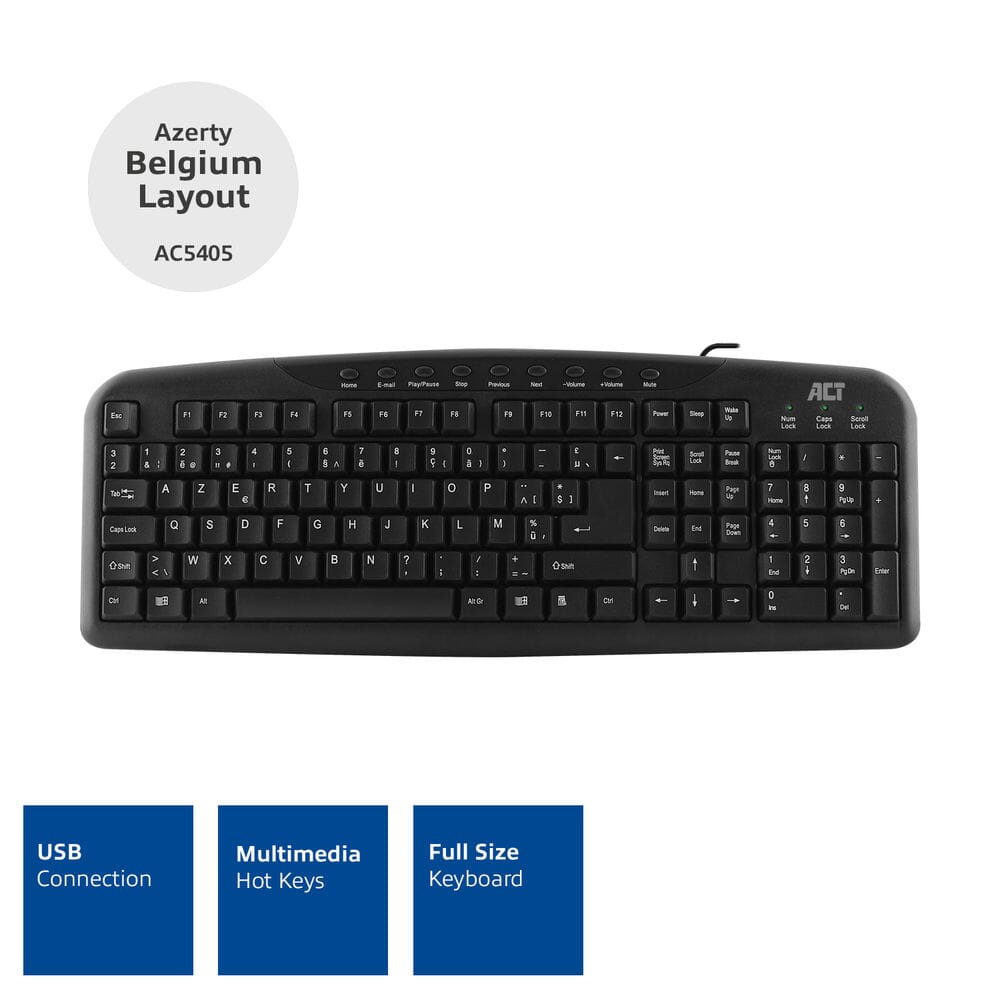 Aktirajte tipkovnico USB, Azerty, črna