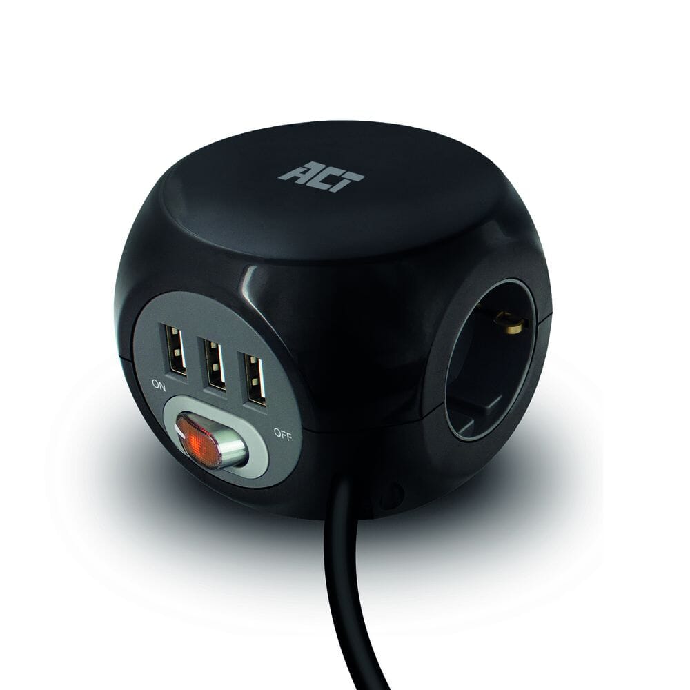 ACT Square Socket (PDU) mit 3 Sockets Typ F 1,5 m