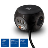 ACT Square Socket (PDU) mit 3 Sockets Typ F 1,5 m