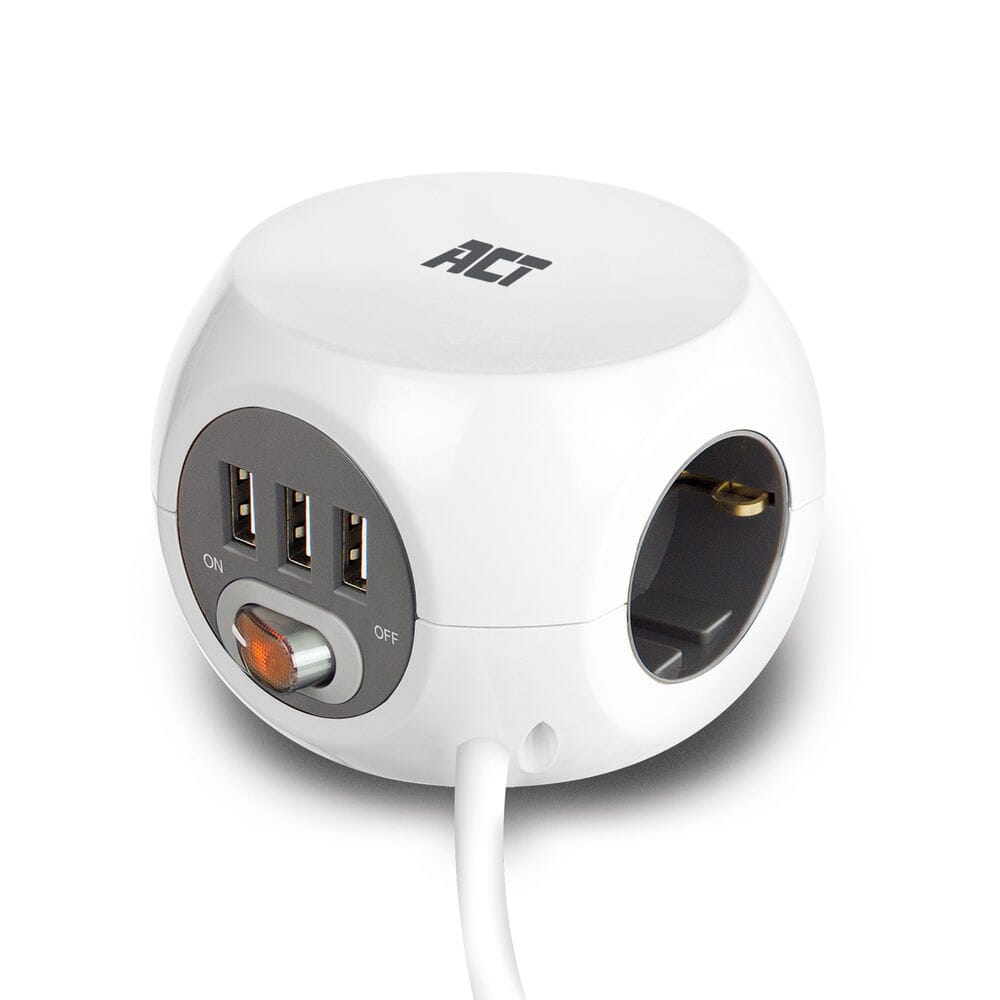 ACT Square Socket (PDU) mit 3 Sockets Typ F 1,5 m