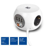 ACT Square Socket (PDU) mit 3 Sockets Typ F 1,5 m