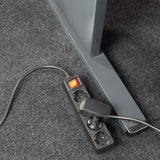 Act socket with switch, 4 sockets, 2 m, black