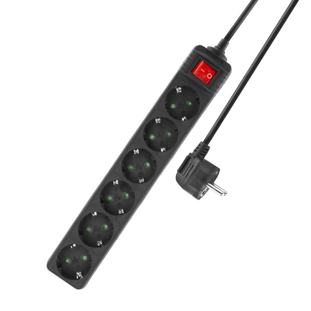 ACTIONNEMENT ACTIVER avec un interrupteur lumineux, 6 douilles, 3 m