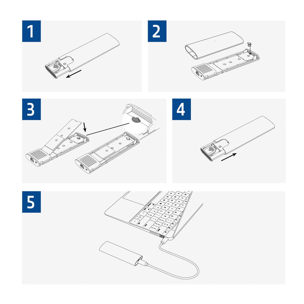 Act Connectivity USB-C M.2 NVME PCIE SSD-hus, verktøyfri