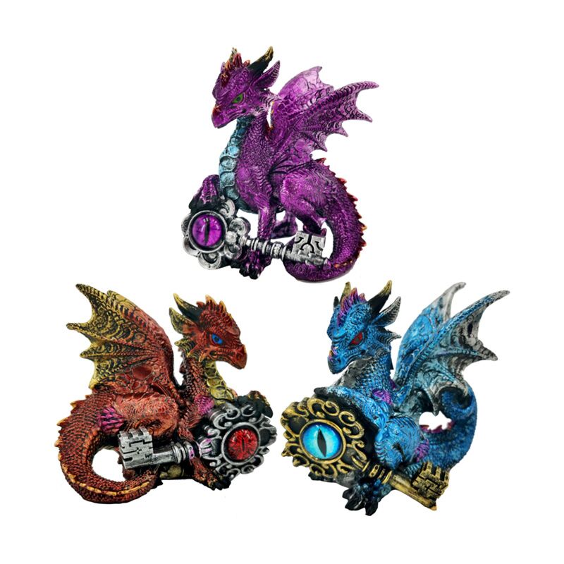 Set vun 3 donkel Legends Schlëssel vum Stroum Dragon