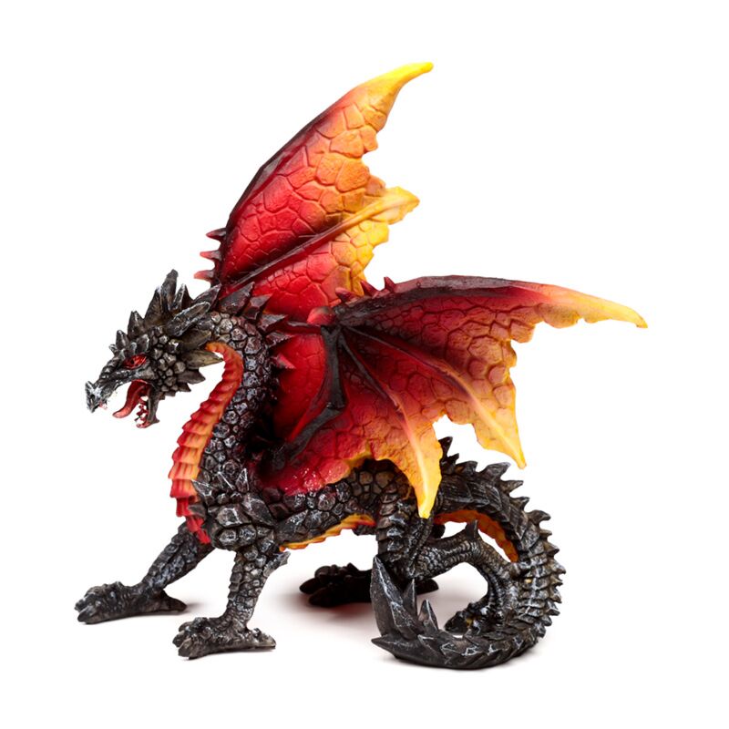 Dark legends protector of the night obsidian fire dragon 17cm