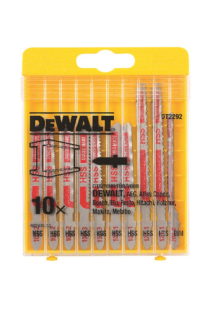 Dewalt accessoires cassette, 10-delig, decoupeerzaagbladen voor metaal - dt2292-qz