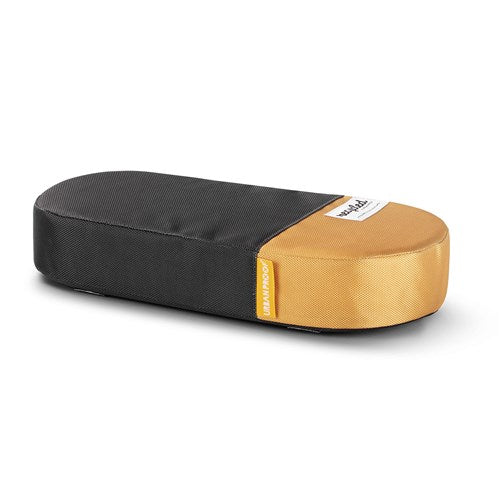 Coussin à bagages recyclé 38 cm jaune gris