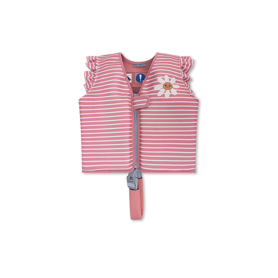 Daisy Flower | Röd vit randig simväst 3-6 år